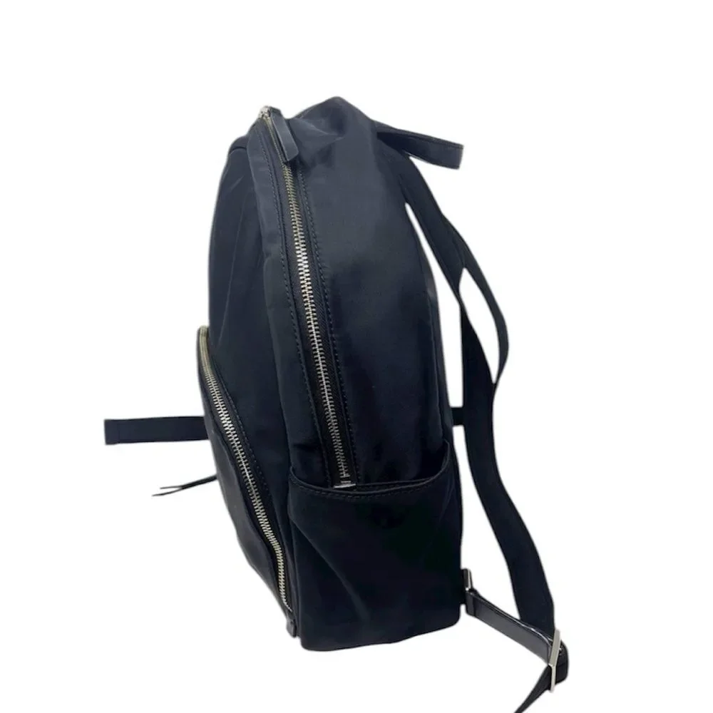 Kate Spade Black Dawn Backpack Nylon Zip Closure Front Pocket Waterbottle Slip